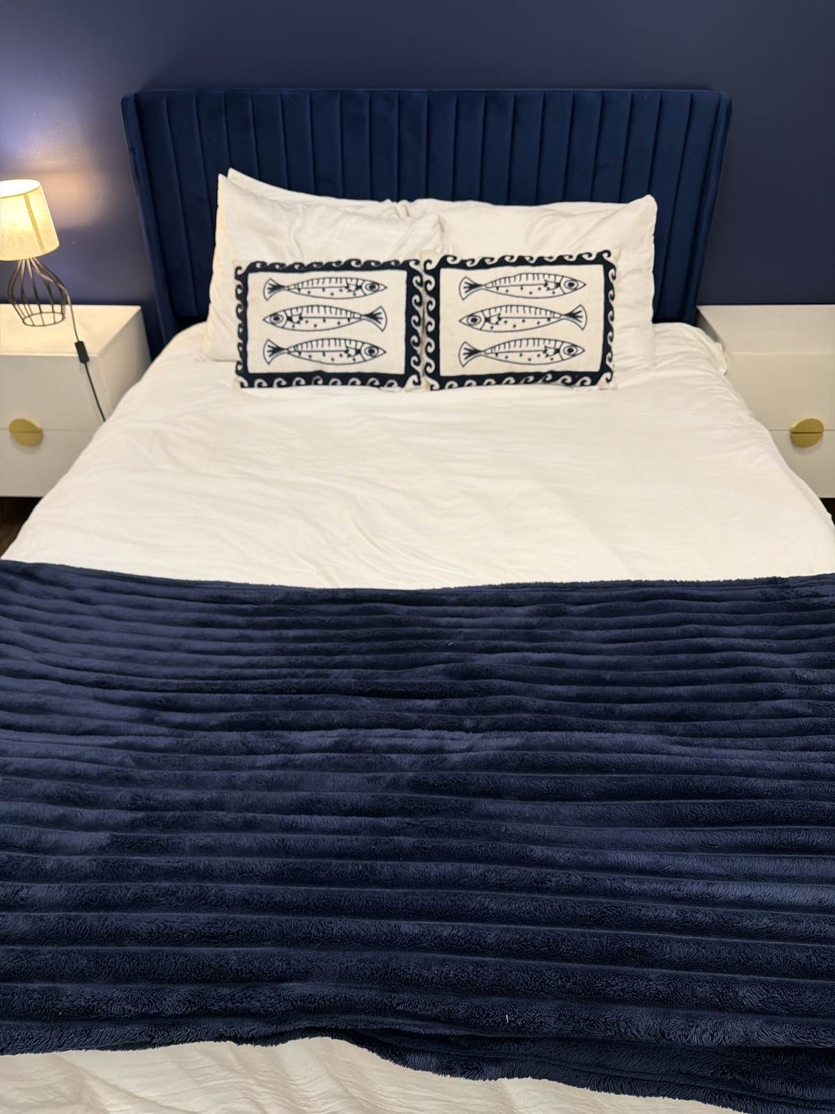 Guest bedroom cleaned and staged by Live Oak Home Cleaning for a Savannah short term rental turnover
